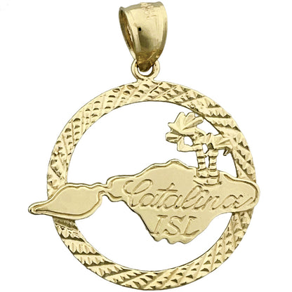 14K Gold Catalina Island Pendant