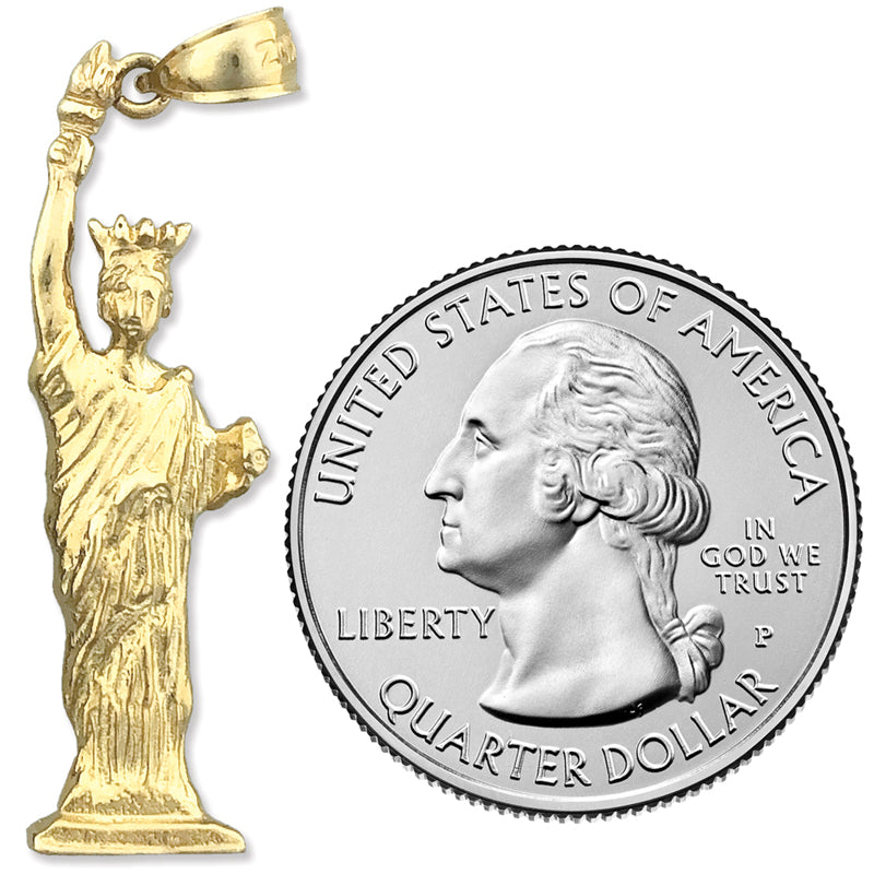 14K Gold Statue Of Liberty Pendant