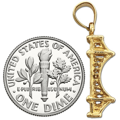 14K Gold 3D Golden Gate Bridge Charm