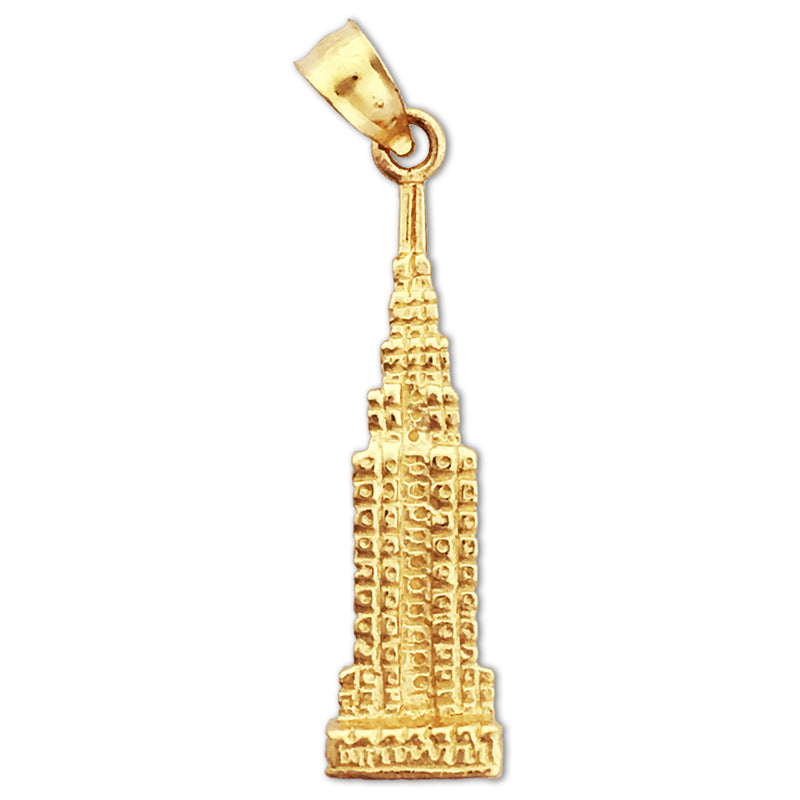 14K Gold 3D Empire State Building Charm