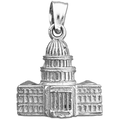 14K Gold 3D Washington DC US Capitol Building Charm