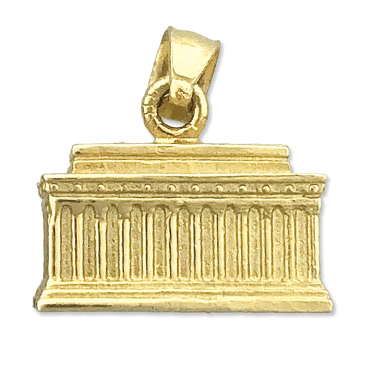 14K Gold 3D Washington DC Lincoln Memorial Charm
