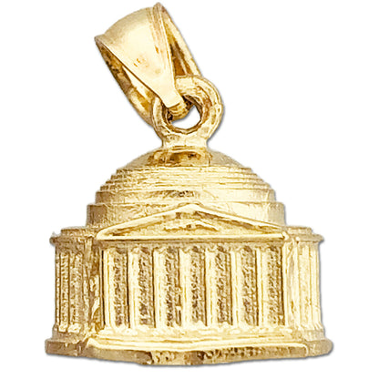 14K Gold 3D Washington DC Jefferson Memorial Charm