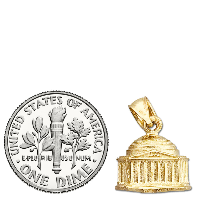 14K Gold 3D Washington DC Jefferson Memorial Charm
