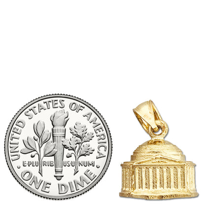 14K Gold 3D Washington DC Jefferson Memorial Charm