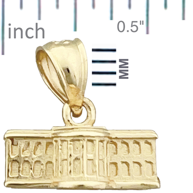 14K Gold 3D Washington DC White House Charm