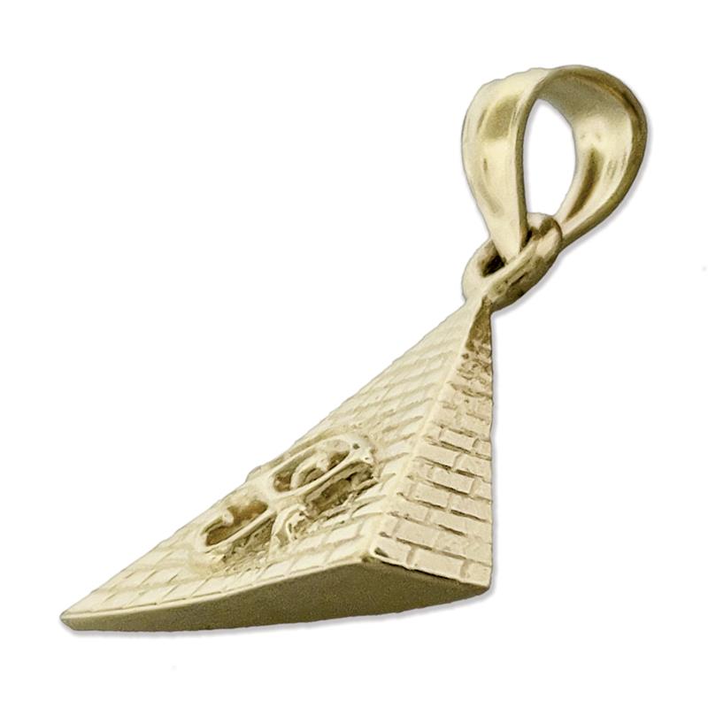 14K Gold Eye of Horus Egyptian Pyramid Charm