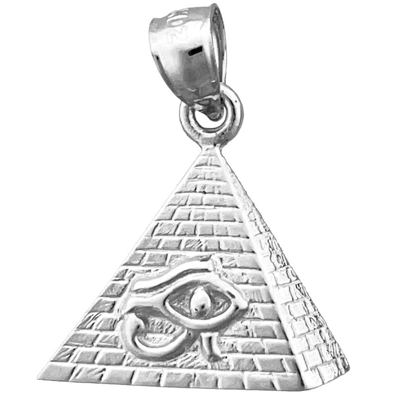 14K Gold Eye of Horus Egyptian Pyramid Charm