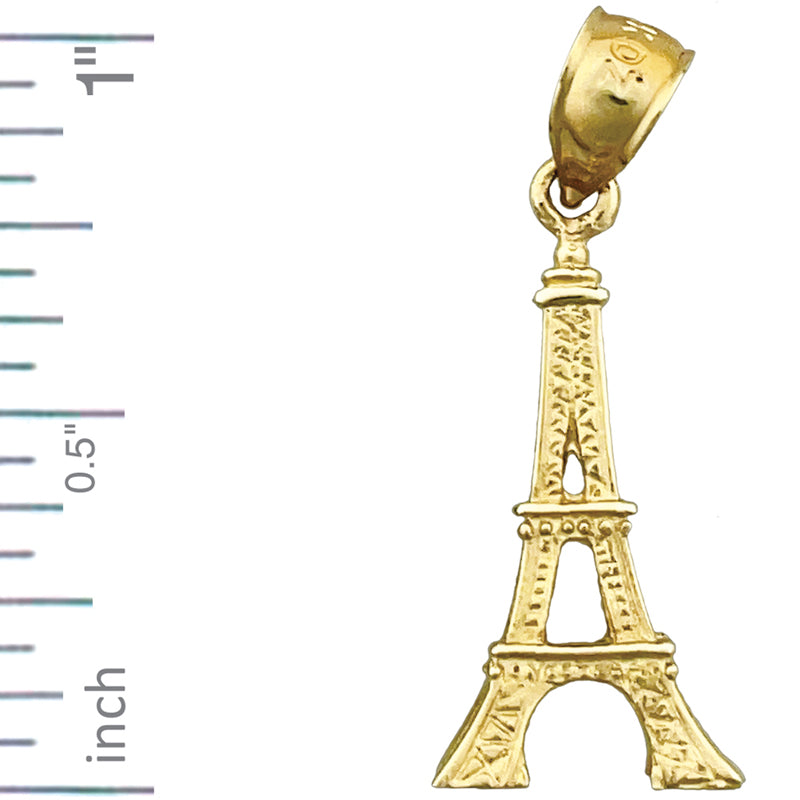 14K Gold 3D Paris Eiffel Tower Charm