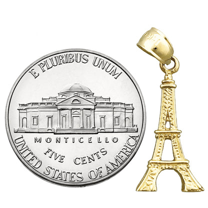 14K Gold 3D Paris Eiffel Tower Charm
