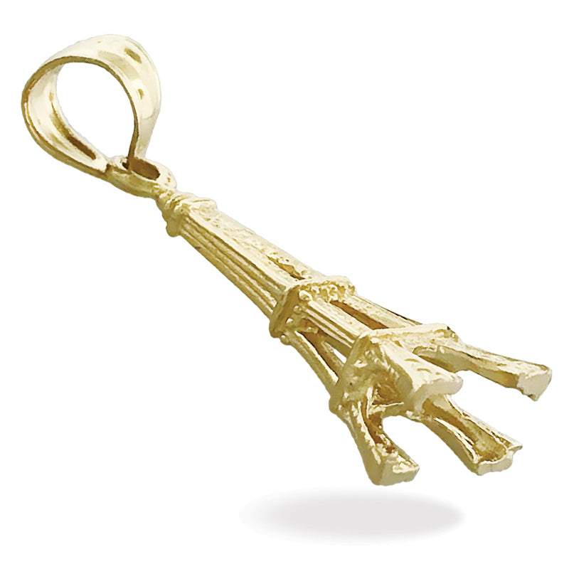 14K Gold 3D Paris Eiffel Tower Charm