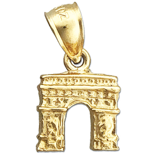 14K Gold 3D Arc De Triomphe Charm