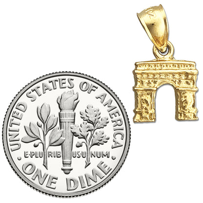 14K Gold 3D Arc De Triomphe Charm