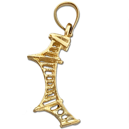 14K Gold 3D Mackinac Bridge Charm