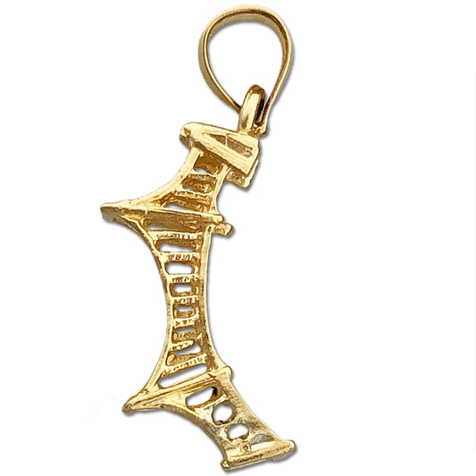 14K Gold 3D Mackinac Bridge Charm