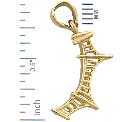 14K Gold 3D Mackinac Bridge Charm