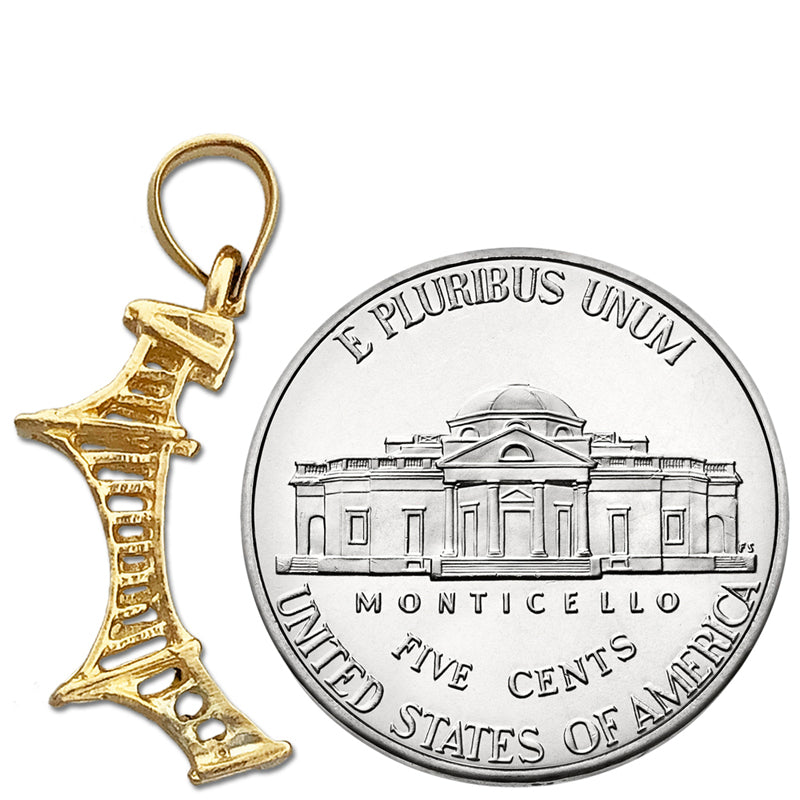 14K Gold 3D Mackinac Bridge Charm