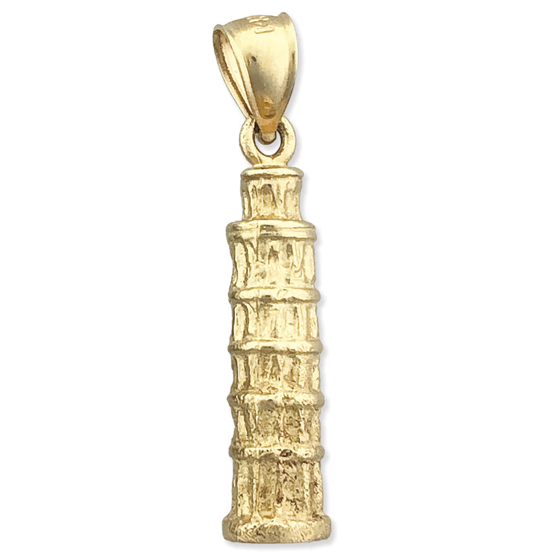14K Gold 3D Italy Tower of Pisa Charm