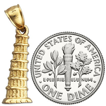 14K Gold 3D Leaning Tower of Pisa Italy Charm
