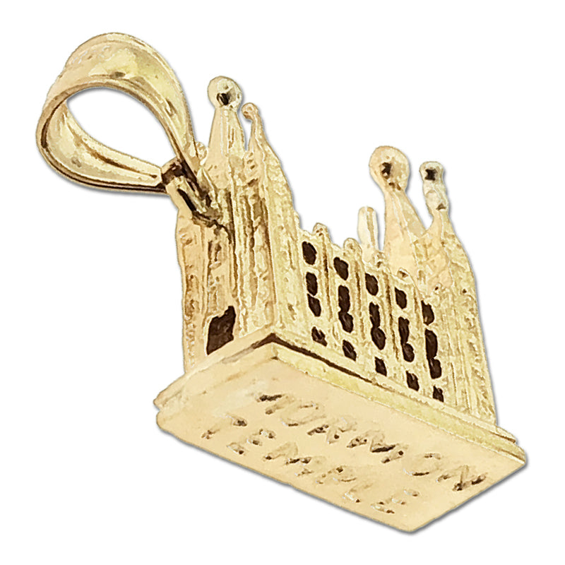 14K Gold 3D Mormon Temple Charm