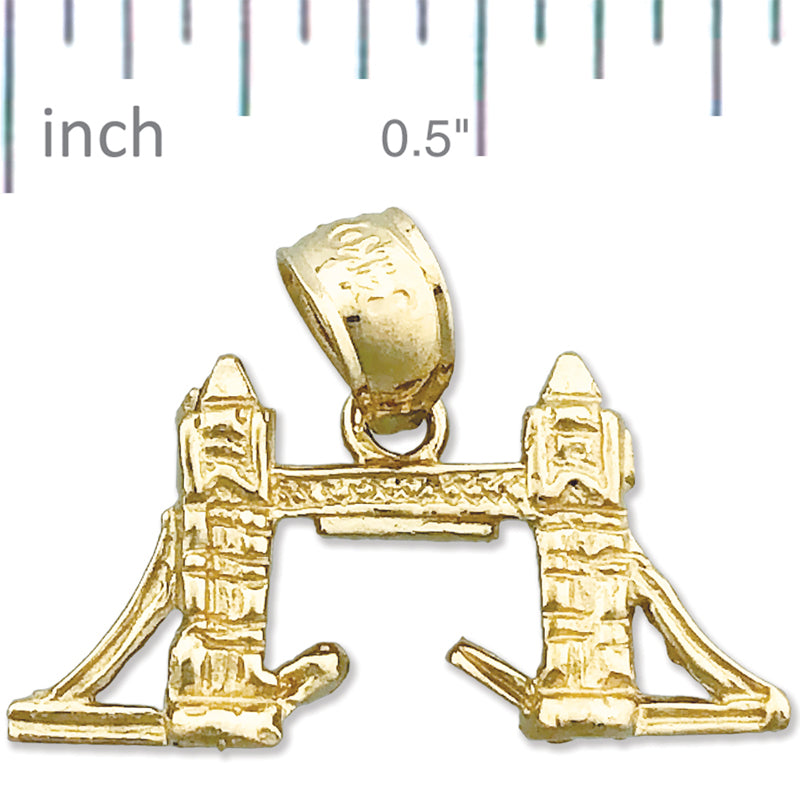 14K Gold 3D London Bridge Charm