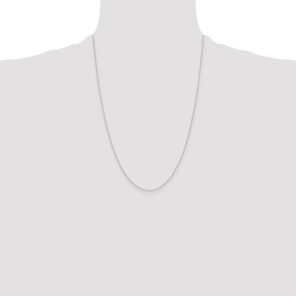 14k White Gold .4 mm Carded Cable Rope Chain Necklace