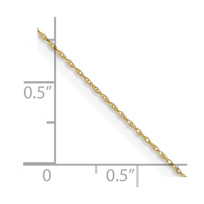 14K Yellow Gold .4 mm Carded Cable Rope Children Necklace Chain nan