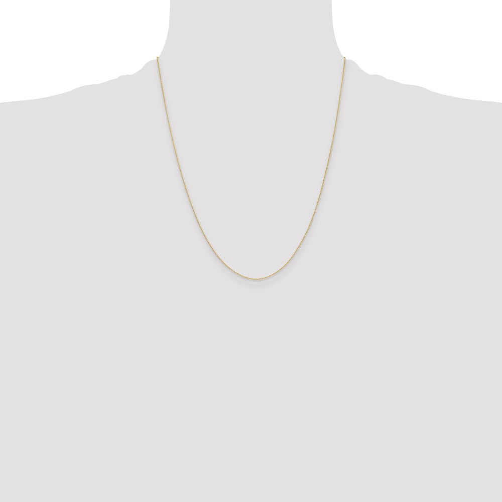 14K Yellow Gold .4 mm Carded Cable Rope Chain Necklace