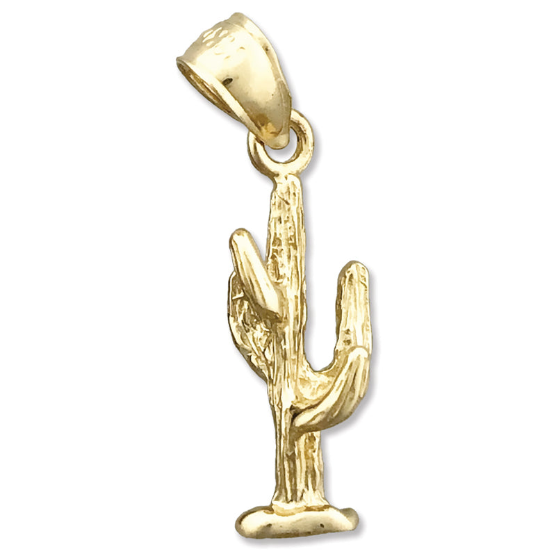 14K Gold 3-D Cactus Charm