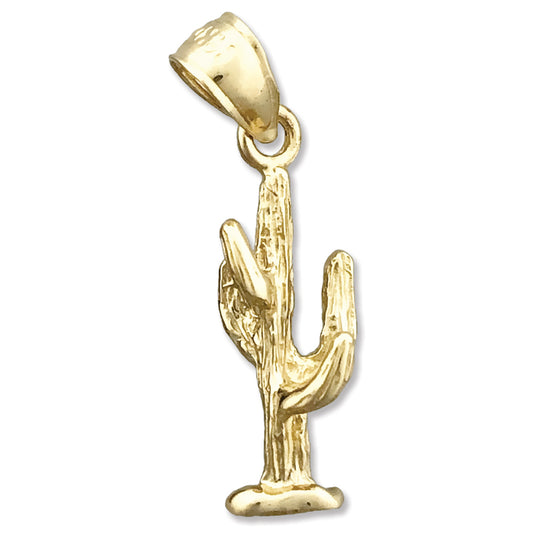 14K Gold 3-D Cactus Charm