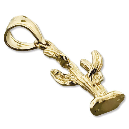 14K Gold 3-D Cactus Charm