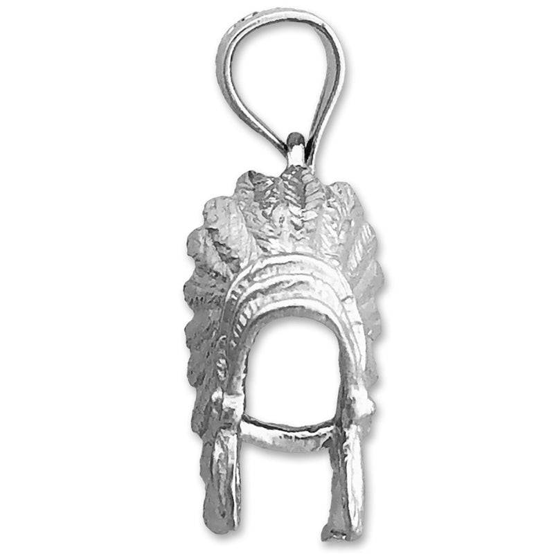 14K Gold 3-D Native Headdress Charm
