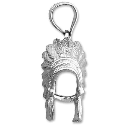 14K Gold 3-D Native Headdress Charm