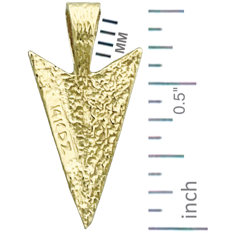14K Gold Arrowhead Charm Slide