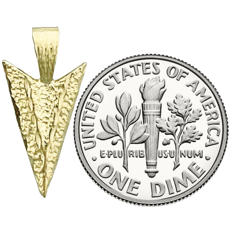 14K Gold Arrowhead Charm Slide