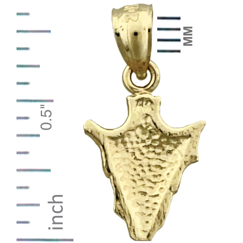 14K Gold Arrowhead Charm