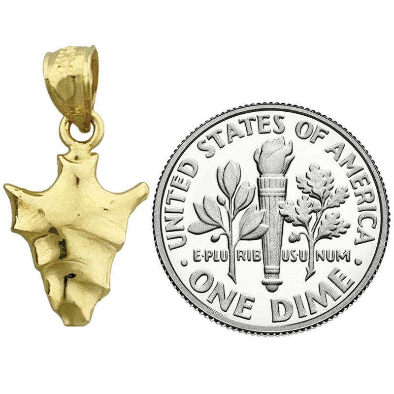 14K Gold Arrowhead Charm