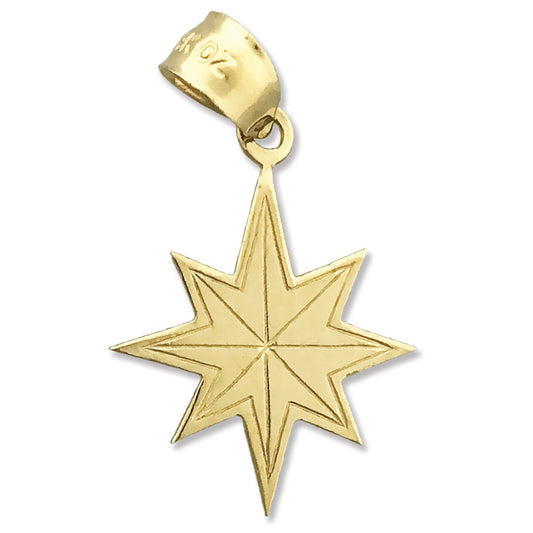 14K Gold Eight Point Star Charm