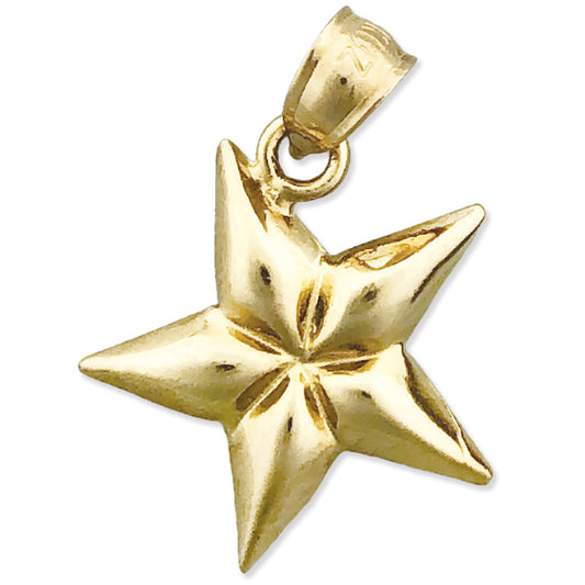 14K Gold Five Point Star Charm