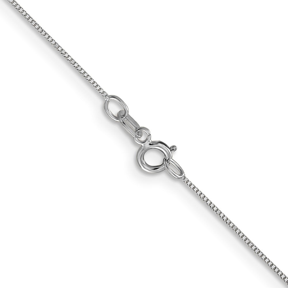 14K White Gold 24 inch Carded .5mm Box Link with Spring Ring Clasp Chain Necklace