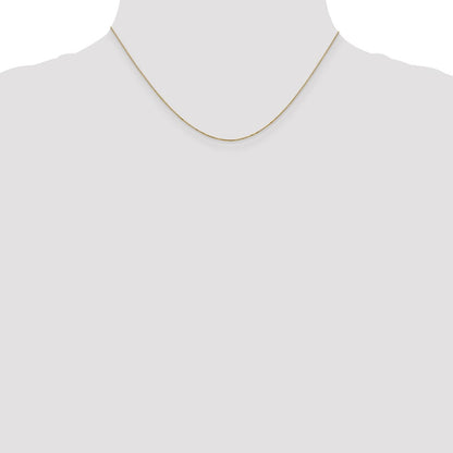 14K Yellow Gold 16 inch Carded .5mm Box Link with Spring Ring Clasp Chain Necklace