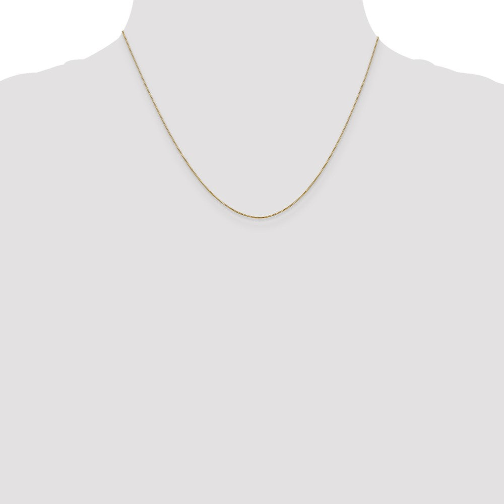 14K Yellow Gold 18 inch Carded .5mm Box Link with Spring Ring Clasp Chain Necklace