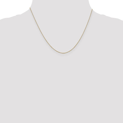 14K Yellow Gold 18 inch Carded .5mm Box Link with Spring Ring Clasp Chain Necklace