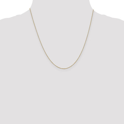 14K Yellow Gold 20 inch Carded .5mm Box Link with Spring Ring Clasp Chain Necklace
