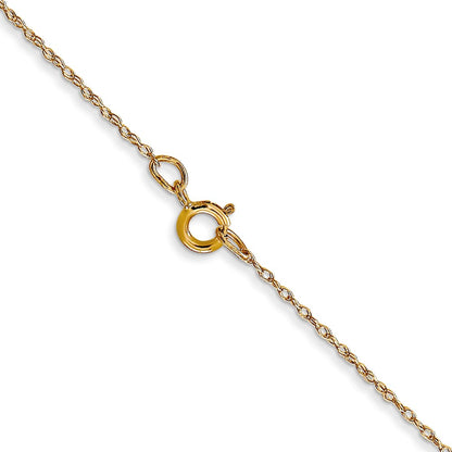 14K Yellow Gold 20 inch Carded .5mm Cable Rope with Spring Ring Clasp Chain Necklace