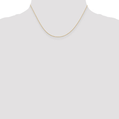 14K Yellow Gold 16 inch Carded .5mm Cable Rope with Spring Ring Clasp Chain Necklace