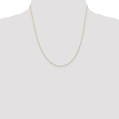 14K Yellow Gold 20 inch Carded .5mm Cable Rope with Spring Ring Clasp Chain Necklace