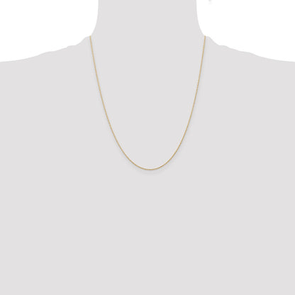 14K Yellow Gold 22 inch Carded .5mm Cable Rope with Spring Ring Clasp Chain Necklace