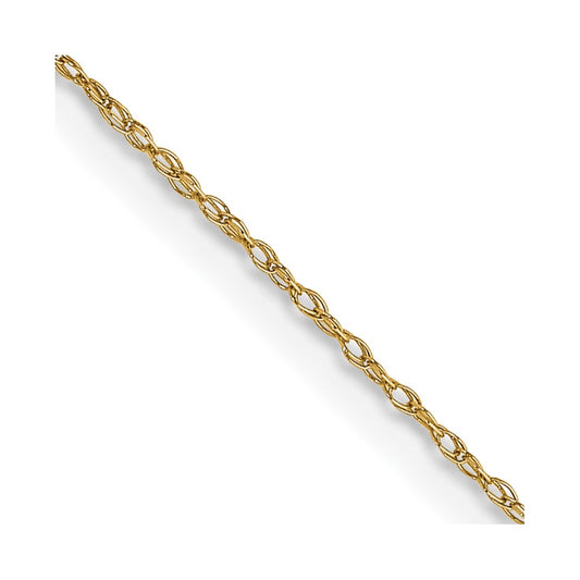 14K Yellow Gold 22 inch Carded .5mm Cable Rope with Spring Ring Clasp Chain Necklace