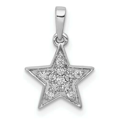 1/10ct 14K Yellow White or Rose Gold Diamond Star Pendant Celestial Gift Jewelry